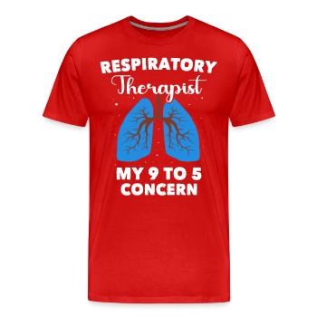 Inhalothérapeute Poumon - T-shirt bio Premium Homme - rouge - Devant - Damien (186cm)