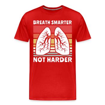 Atemtherapeut Lunge - Männer Premium Bio T-Shirt - Rot - Vorne - Damien (186cm)