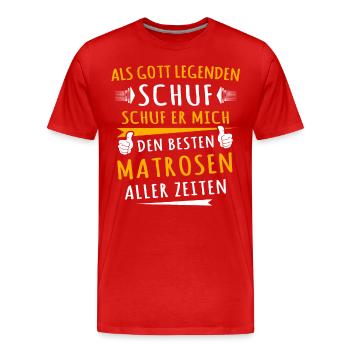 Matrose - Männer Premium Bio T-Shirt - Rot - Vorne - Damien (186cm)