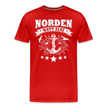Norden Nordener - Männer Premium Bio T-Shirt - Rot - Vorne - Damien (186cm)