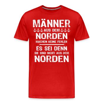 Norden Nordener - Männer Premium Bio T-Shirt - Rot - Vorne - Damien (186cm)