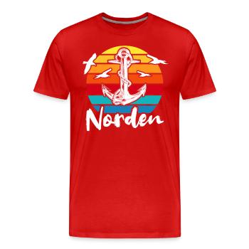Norden Sprüche - Männer Premium Bio T-Shirt - Rot - Vorne - Damien (186cm)