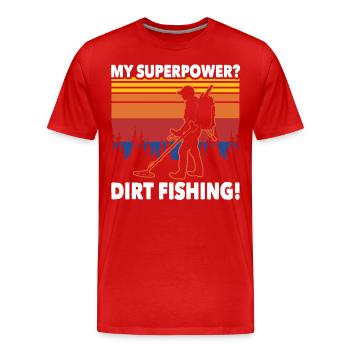 Sondes de détecteur de métaux de pêche à la saleté - T-shirt bio Premium Homme - rouge - Devant - Damien (186cm)