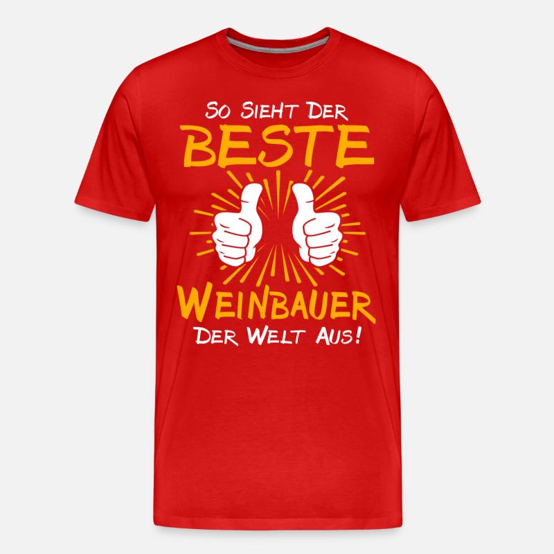 Weinbauer Geschenkidee - Männer Premium Bio T-Shirt - Rot