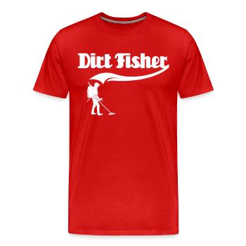 Sondes de détecteur de métaux de pêche à la saleté - T-shirt bio Premium Homme - rouge - Devant - Damien (186cm)