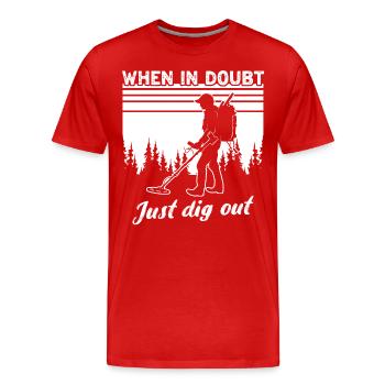 Sondes Détecteur de métaux Chasseur de trésors - T-shirt bio Premium Homme - rouge - Devant - Damien (186cm)