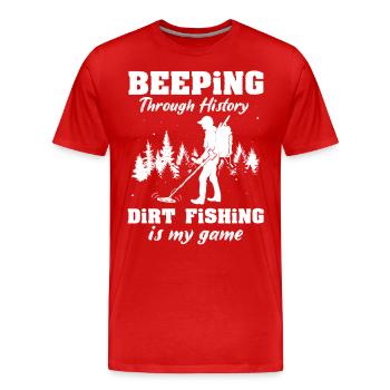Sondes de détecteur de métaux de pêche à la saleté - T-shirt bio Premium Homme - rouge - Devant - Damien (186cm)