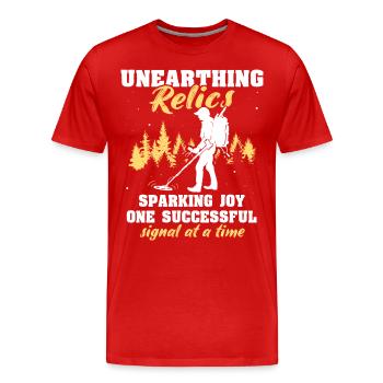 Sondes de détecteur de métaux de pêche à la saleté - T-shirt bio Premium Homme - rouge - Devant - Damien (186cm)