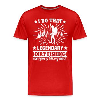 Dirt Fishing - Men's Premium Organic T-Shirt - red - Front - Damien (186cm)