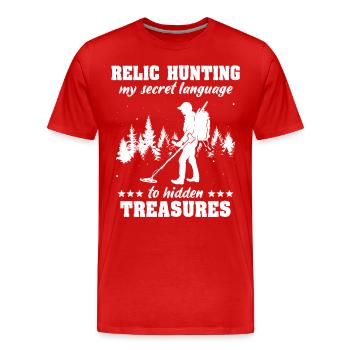 Sondes de détecteur de métaux Relic Finder - T-shirt bio Premium Homme - rouge - Devant - Damien (186cm)