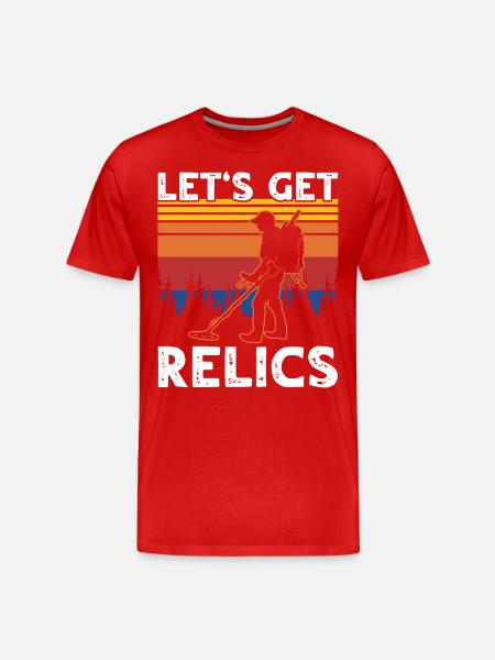 Metal Detector Relics Search - Men's Premium Organic T-Shirt - red