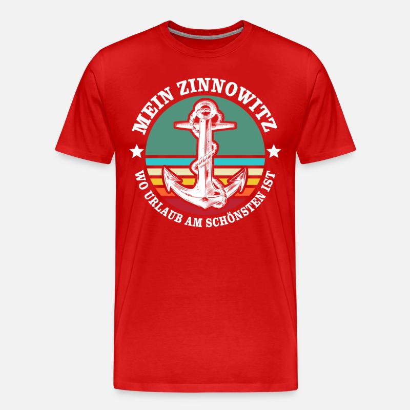 Zinnowitz Urlaub - Männer Premium Bio T-Shirt - Rot