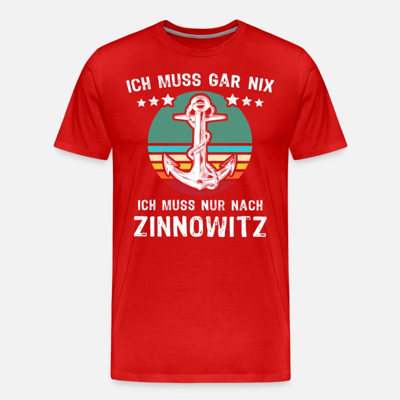 Zinnowitz Urlaub - Männer Premium Bio T-Shirt - Rot