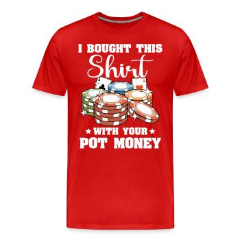 Poker Poker Players - Men's Premium Organic T-Shirt - red - Front - Damien (186cm)