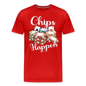Poker Joueurs de poker - T-shirt bio Premium Homme - rouge - Devant - Damien (186cm)