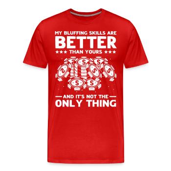Poker Joueurs de poker - T-shirt bio Premium Homme - rouge - Devant - Damien (186cm)