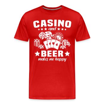 Casino - T-shirt bio Premium Homme - rouge - Devant - Damien (186cm)