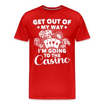 Casino - T-shirt bio Premium Homme - rouge - Devant - Damien (186cm)