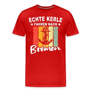 Bremen Sprüche Bremer - Männer Premium Bio T-Shirt - Rot - Vorne - Damien (186cm)