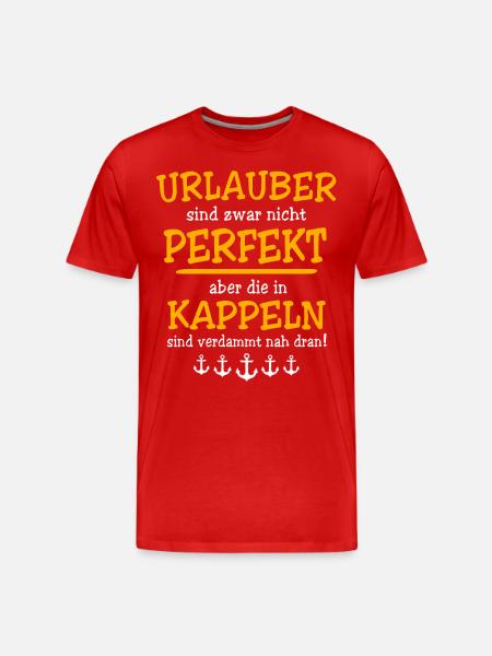 Kappeln Urlaub - Männer Premium Bio T-Shirt - Rot