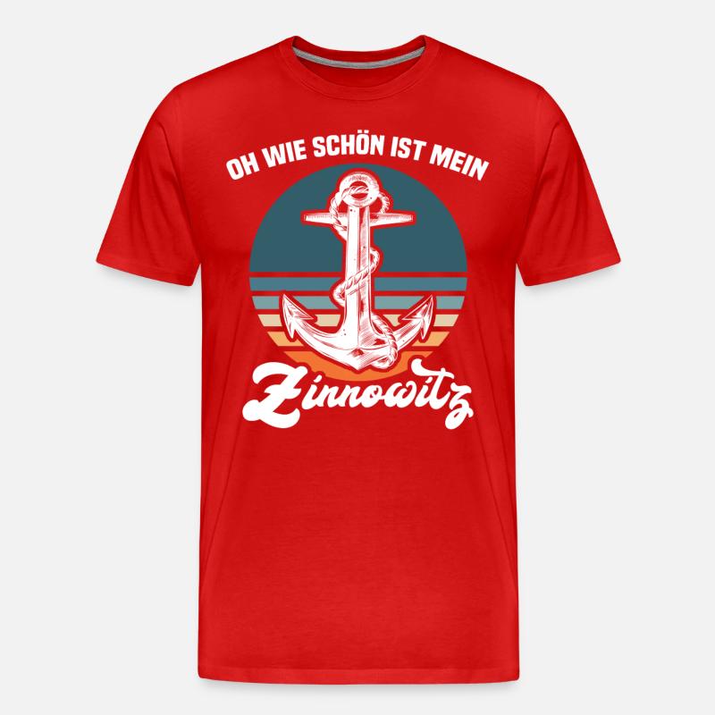 Zinnowitz Sprüche - Männer Premium Bio T-Shirt - Rot