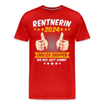 Rentnerin 2024 - Männer Premium Bio T-Shirt - Rot - Vorne - Damien (186cm)