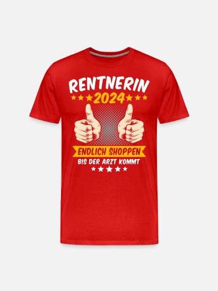 Rentnerin 2024 - Männer Premium Bio T-Shirt - Rot