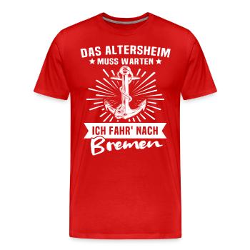 Bremen Sprüche Bremer - Männer Premium Bio T-Shirt - Rot - Vorne - Damien (186cm)