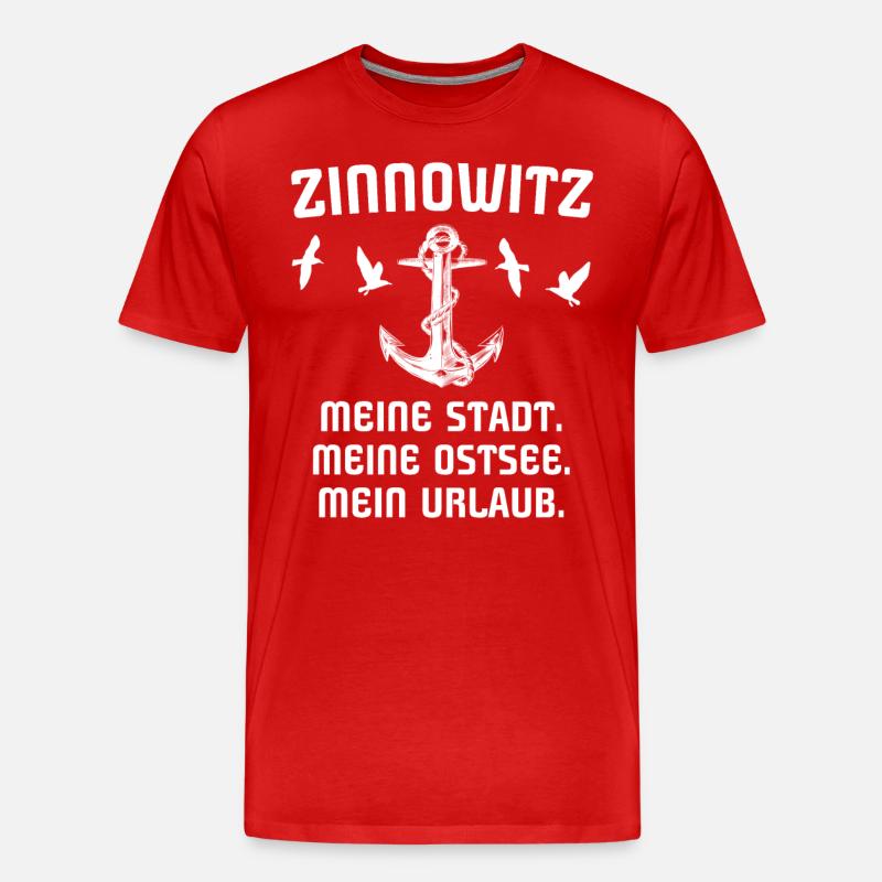 Zinnowitz - Männer Premium Bio T-Shirt - Rot