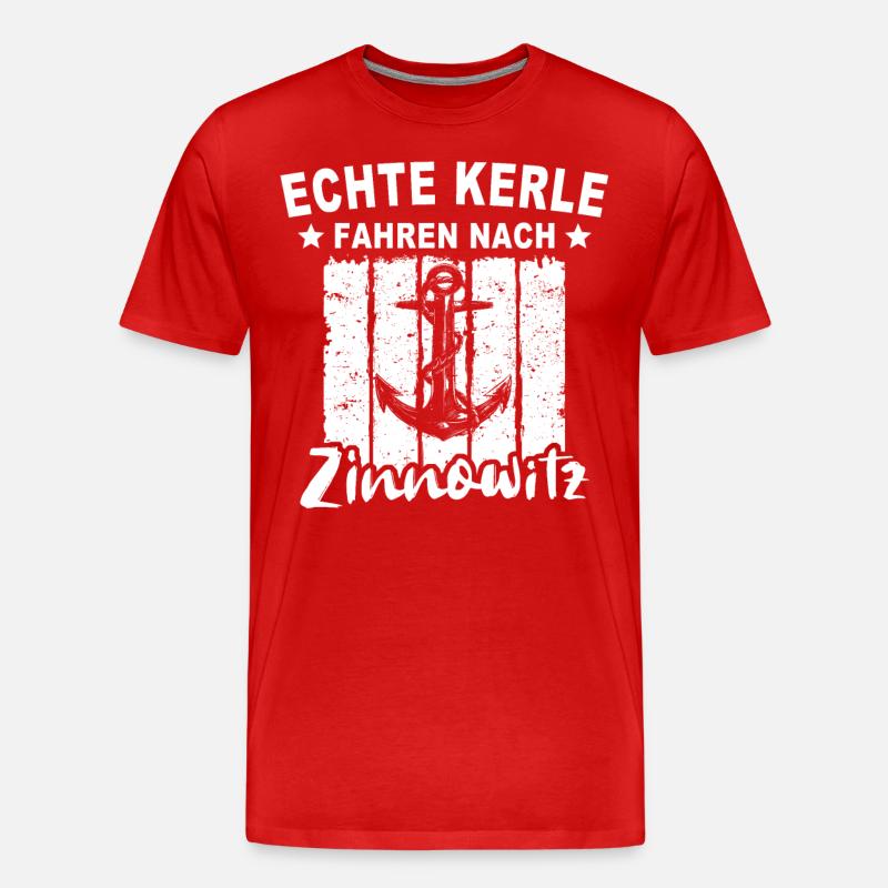 Zinnowitz - Männer Premium Bio T-Shirt - Rot