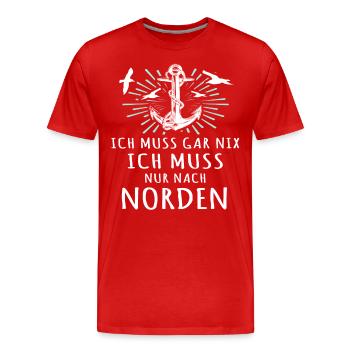 Norden Sprüche Nordener - Männer Premium Bio T-Shirt - Rot - Vorne - Damien (186cm)