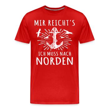 Norden Sprüche Nordener - Männer Premium Bio T-Shirt - Rot - Vorne - Damien (186cm)