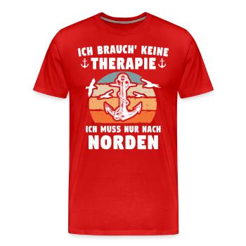 Norden Sprüche Nordener - Männer Premium Bio T-Shirt - Rot - Vorne - Damien (186cm)