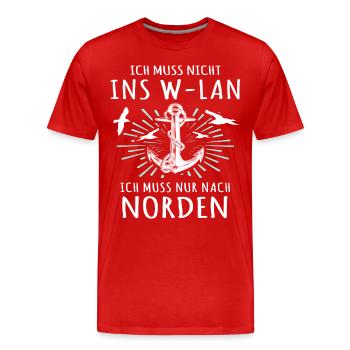 Norden Sprüche - Männer Premium Bio T-Shirt - Rot - Vorne - Damien (186cm)
