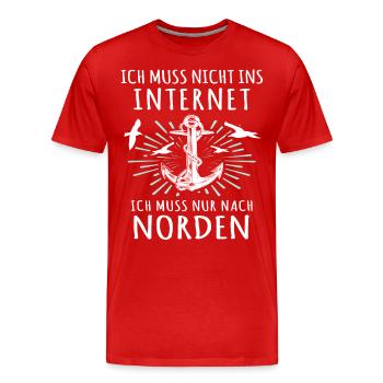 Norden Sprüche - Männer Premium Bio T-Shirt - Rot - Vorne - Damien (186cm)
