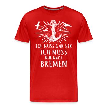 Bremen - Männer Premium Bio T-Shirt - Rot - Vorne - Damien (186cm)