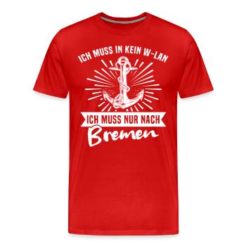 Bremen - Männer Premium Bio T-Shirt - Rot - Vorne - Damien (186cm)