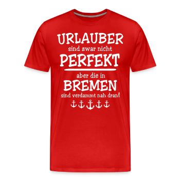 Bremen - Männer Premium Bio T-Shirt - Rot - Vorne - Damien (186cm)