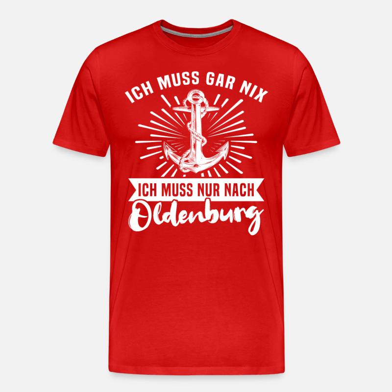 Oldenburg Sprüche - Männer Premium Bio T-Shirt - Rot