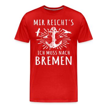 Bremen - Männer Premium Bio T-Shirt - Rot - Vorne - Damien (186cm)