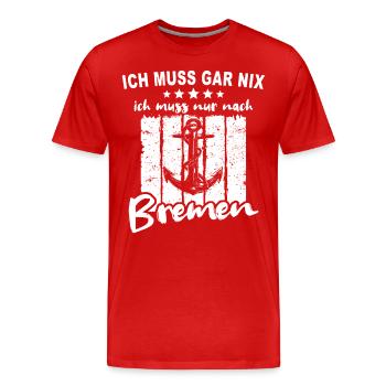 Bremen - Männer Premium Bio T-Shirt - Rot - Vorne - Damien (186cm)