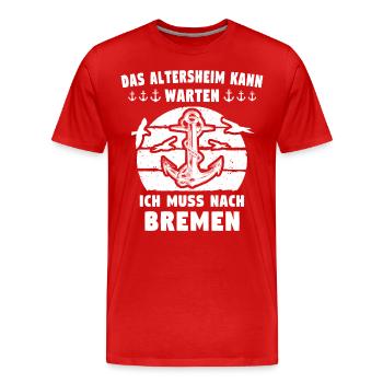 Bremen - Männer Premium Bio T-Shirt - Rot - Vorne - Damien (186cm)