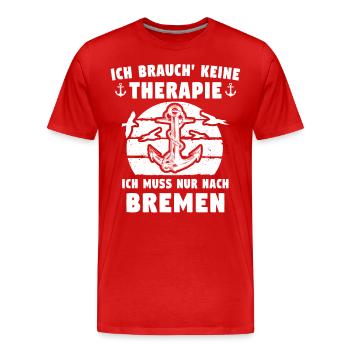 Bremen Bremer - Männer Premium Bio T-Shirt - Rot - Vorne - Damien (186cm)