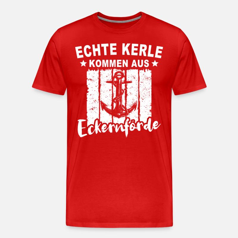 Eckernförde - Männer Premium Bio T-Shirt - Rot