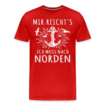 Norden Nordener Norddeutsche - Männer Premium Bio T-Shirt - Rot - Vorne - Damien (186cm)