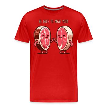 Agréable à vous viande - T-shirt bio Premium Homme - rouge - Devant - Damien (186cm)