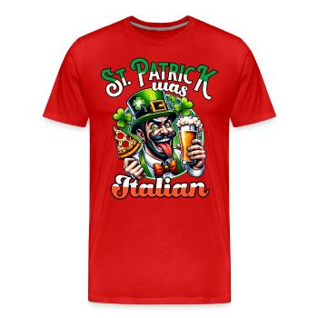 St. Patricks Day Italiener - Männer Premium Bio T-Shirt - Rot - Vorne - Damien (186cm)
