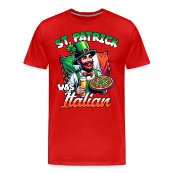 St. Patricks Day Italien - Männer Premium Bio T-Shirt - Rot - Vorne - Damien (186cm)
