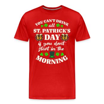 St. Patricks Day Bier - Männer Premium Bio T-Shirt - Rot - Vorne - Damien (186cm)