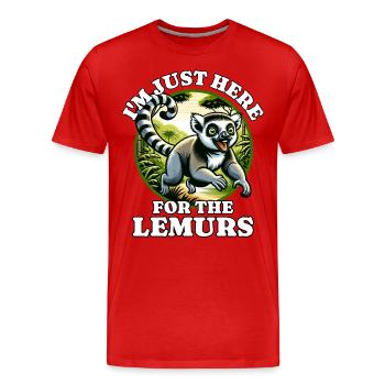 Lémurien Lémuriens de Madagascar - T-shirt bio Premium Homme - rouge - Devant - Damien (186cm)